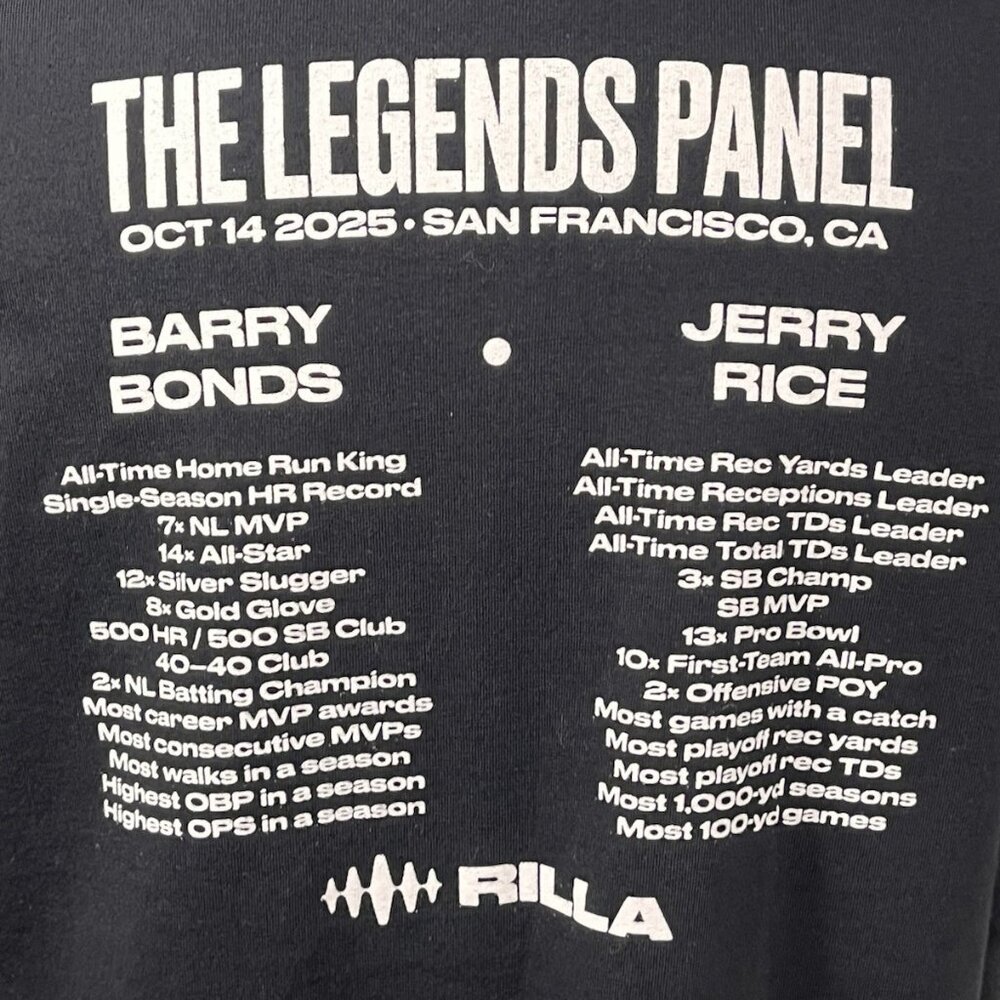 Barry Bonds Jerry Rice Legends Panel San Francisco T Shirt Mens L - Picture 4 of 14
